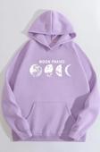 Unisex Moon Phases Baskılı Sweatshirt