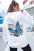 Unisex Kelebek Sırt Baskılı Sweatshirt
