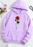 Unisex Rose Baskılı Sweatshirt