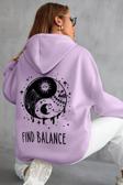 Unisex Yin & Yang Tasarım Sweatshirt