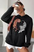 Unisex Tiger Baskılı Sweatshirt