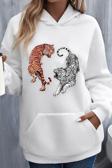 Unisex Tiger Baskılı Sweatshirt