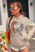 Unisex Tiger Baskılı Sweatshirt