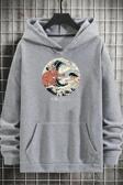 Unisex Kanagawa Oki Nami Ura Baskılı Sweatshirt
