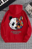 Unisex Panda Sırt Baskılı Sweatshirt