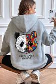 Unisex Panda Sırt Baskılı Sweatshirt