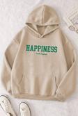 Unisex Oversize Happiness Baskılı Sweatshirt