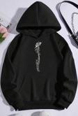 Unisex Oversize Butterfly Song Baskılı Sweatshirt