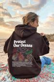 Oceans Baskılı Oversize Sweatshirt