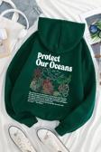 Oceans Baskılı Oversize Sweatshirt