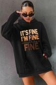 Unisex Oversize Fine Baskılı Sweatshirt