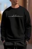 Whatever Baskılı Oversize Sweatshirt