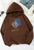 Unisex Minimal line drawing Baskılı Sweatshirt