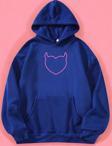 Kalp Baskılı Unisex Oversize Sweatshirt