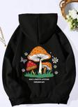 Unisex Mantar Baskılı Oversize Sweatshirt