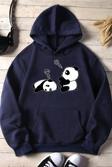 Unisex Panda Baskılı Oversize Sweatshirt
