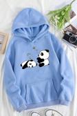 Unisex Panda Baskılı Oversize Sweatshirt
