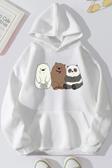 Unisex Kafadar Ayılar Baskılı Sweatshirt
