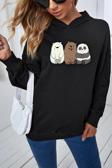 Unisex Kafadar Ayılar Baskılı Sweatshirt
