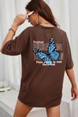 Unisex Kelebek Baskılı T-shirt