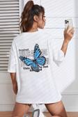Unisex Kelebek Baskılı T-shirt