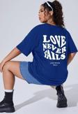 Unisex Love Never Fails Baskılı T-shirt