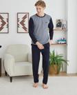 Kly 9251 Erkek 0 Yaka Uzun Kol Pijama Takım