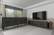 Cantek Dizayn Cherryct 180 Cm Konsol (Kx180) Ve Tv Sehpası 2'Li Salon Takımı Antrasit-Ceviz