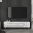 Cantek Dizayn Retrol3Ct Tv Sehpası Beyaz-Gümüş