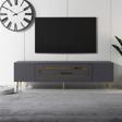 Cantek Dizayn Dekop3Ct Tv Sehpası Antrasit-Altın