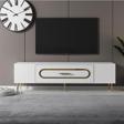 Cantek Dizayn Dekop3Ct Tv Sehpası Beyaz-Altın
