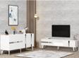 Cantek Dizayn Vannia Tv Sehpası Ve Konsol 2'Li Salon Takımı Beyaz-Gümüş