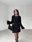 De Pose Buqre'S Kadın Mini Fitilli Kışlık Triko Elbise