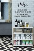 Jest Dekor Konsept Helsa Beyaz 4 Raflı Ahşap Banyo Rafı - Mutfak Rafı - Baharatlık - Çok Amaçlı Dekoratif Raf - Organizer