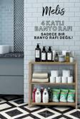 Jest Dekor Konsept Melis Atlantik Çam Çok Amaçlı 3 Katlı Ahşap Banyo Rafı - Mutfak Rafı - Organizer - Dekoratif Raf