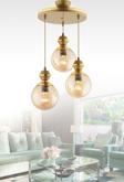 Kuzey Berru 3 Lü Tepsi Eskitme Gold Yaldızlı Modern Aydınlatma