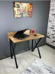Hey Modüler Mobilya Hayal Ceviz Çalışma Masası Bilgisayar Ofis Masası Metal Siyah Ayaklı 90 Cm
