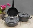 Oms Oms Jr.Mini Döküm 5 Parça Tencere Tava Seti 14Cm