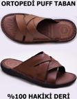 Ayakkabiburada 034 Günlük Hakiki Deri Erkek Terlik