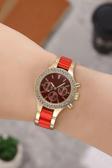 Polo55.Sport.1855 Kırmızı Taşlı Dekoratif Kadran Şık Kadın Kol Saati