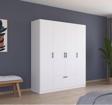 Tdesigno Alçin Giyinme Dolabı - Çok Amaçlı Dolap - Gardırop 180 Cm-4 Kapaklı-1 Çekmeceli