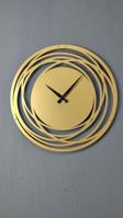Gowpenart Dizayn Circle Metal Gold - Altın Duvar Saati - Ev - Ofis Saati - Hediye Saat - 50 x 50 Cm