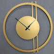 Gowpenart Dizayn Double Line Metal Gold - Altın Duvar Saati - Ev - Ofis Saati - Hediye Saat - 50 x 48 Cm