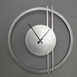 Gowpenart Dizayn Double Line Metal Silver - Gümüş Duvar Saati - Ev - Ofis Saati - Hediye Saat - 50 x 48 Cm