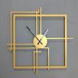 Gowpenart Dizayn Kare Querencia Metal Gold - Altın Duvar Saati - Ev - Ofis Saati - Hediye Saat - 50 x 50 Cm