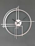 Gowpenart Dizayn Querencia Metal Gümüş - Silver Duvar Saati 1,5 Mm Kalınlık 60x60 Cm