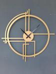 Gowpenart Dizayn Querencia Metal Gold - Altın Duvar Saati 1,5 Mm Kalınlık 60x60 Cm
