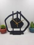 Gowpenart Dizayn Gravel - Çakıl Taşı Metal Siyah Masa Saati - Ev - Ofis Saati - Hediye Saat - 21 x 20 Cm