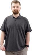 Modexl Büyük Beden Erkek T-Shirt Polo Yaka Cepli Klasik 20550 Antramelanj