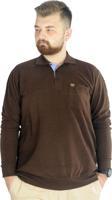 Modexl Büyük Beden Erkek Sweat Polo Selanik Basic 20441 Sütlü Kahve